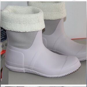 Hunter Original Roll Top Sherpa Women’s Winter Rain/Snow Boots Sz 8 (pale pink)